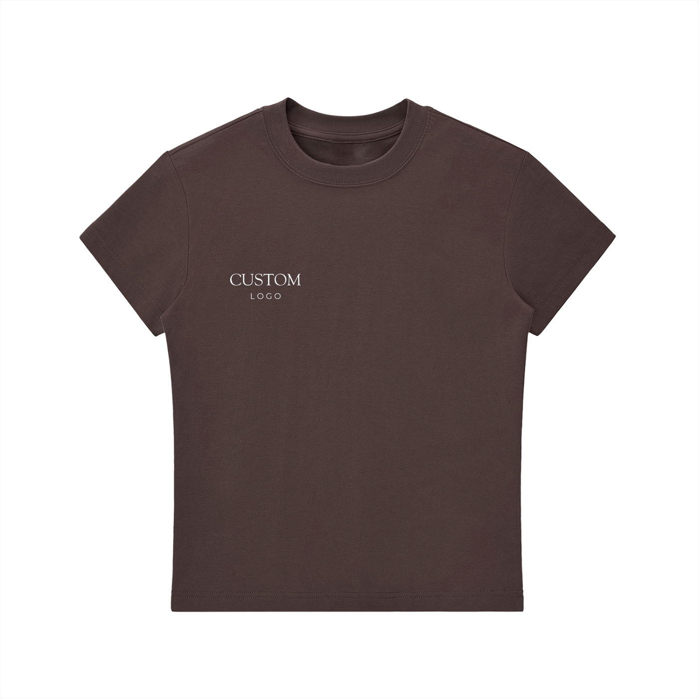 Custom Logo Essential Bodycon Crewneck T-Shirt