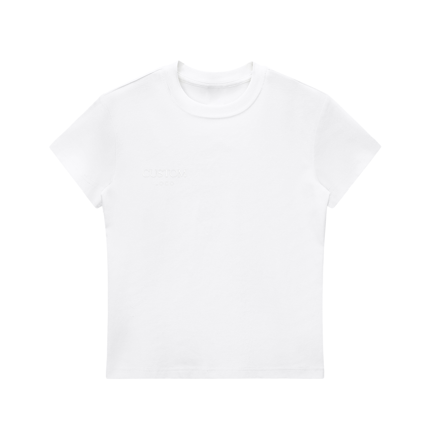 Custom Logo Essential Bodycon Crewneck T-Shirt