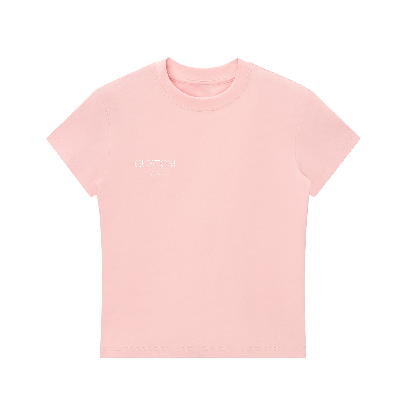 Custom Logo Essential Bodycon Crewneck T-Shirt