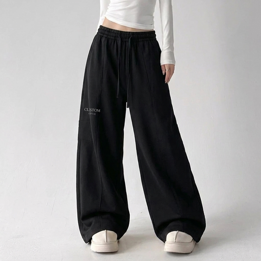 Custom Logo Wide Leg Sweatpants